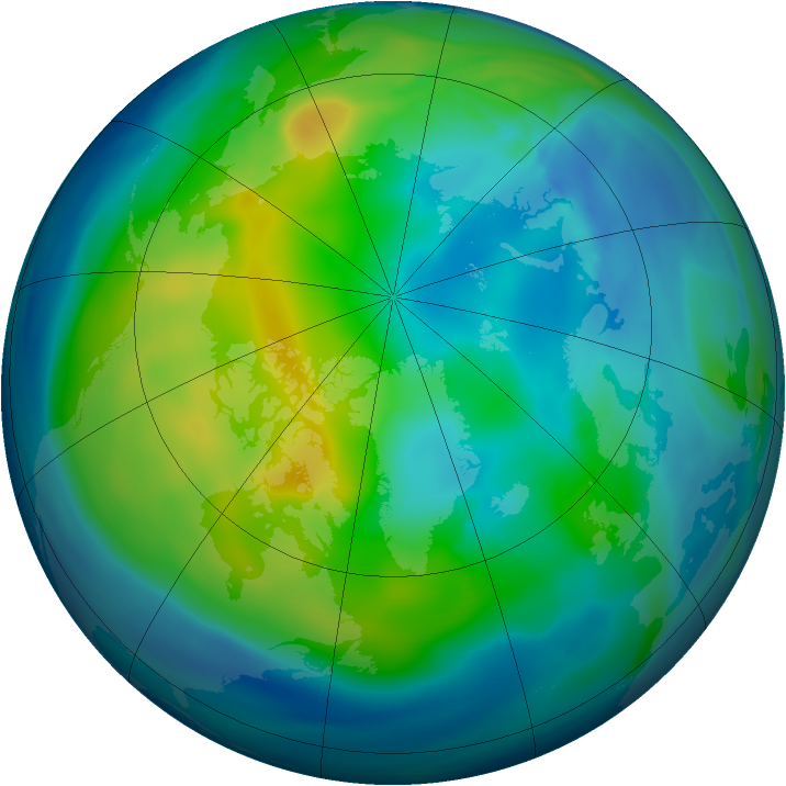 Arctic ozone map for 04 November 2005